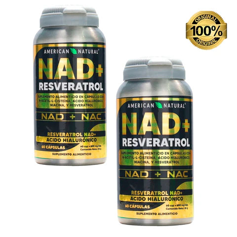 NAD+ CON RESVERATROL Y ACIDO HIALURONICO